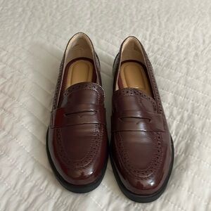 Kelly And Katie Bala Burgundy Loafers Women's Size 6, never worn original box.